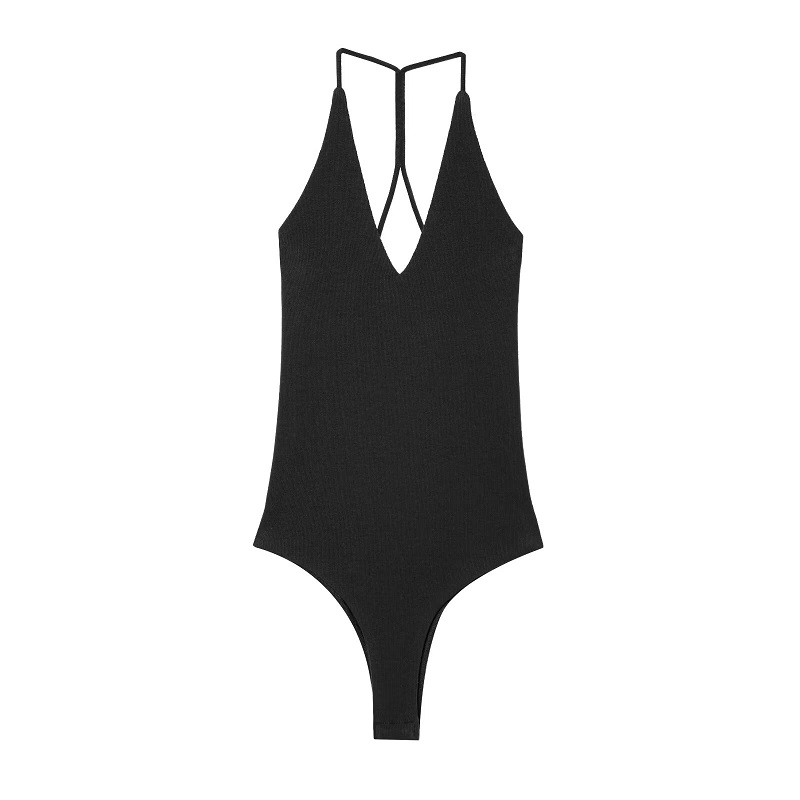 MUJER blanc noir body pour femmes Sexy dos nu body femmes licou Bustier combinaisons pour femmes été plage Corset femmes haut