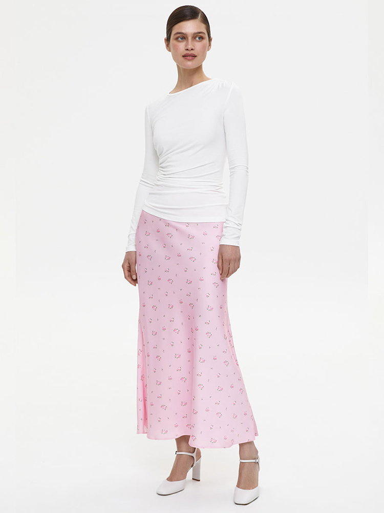 Jupe longue taille haute pour femme, mode estivale, patchwork contrastant, coupe ajustée, style Y2K, jupe maxi élégante pour soirée