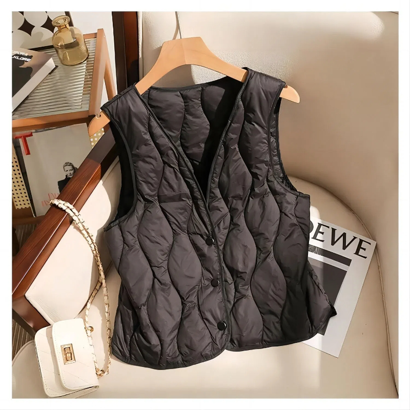Gilet à col en v pour femme, manteaux amples et chauds, simplicité coréenne, hauts populaires assortis avec tout, nouvelle mode automne hiver