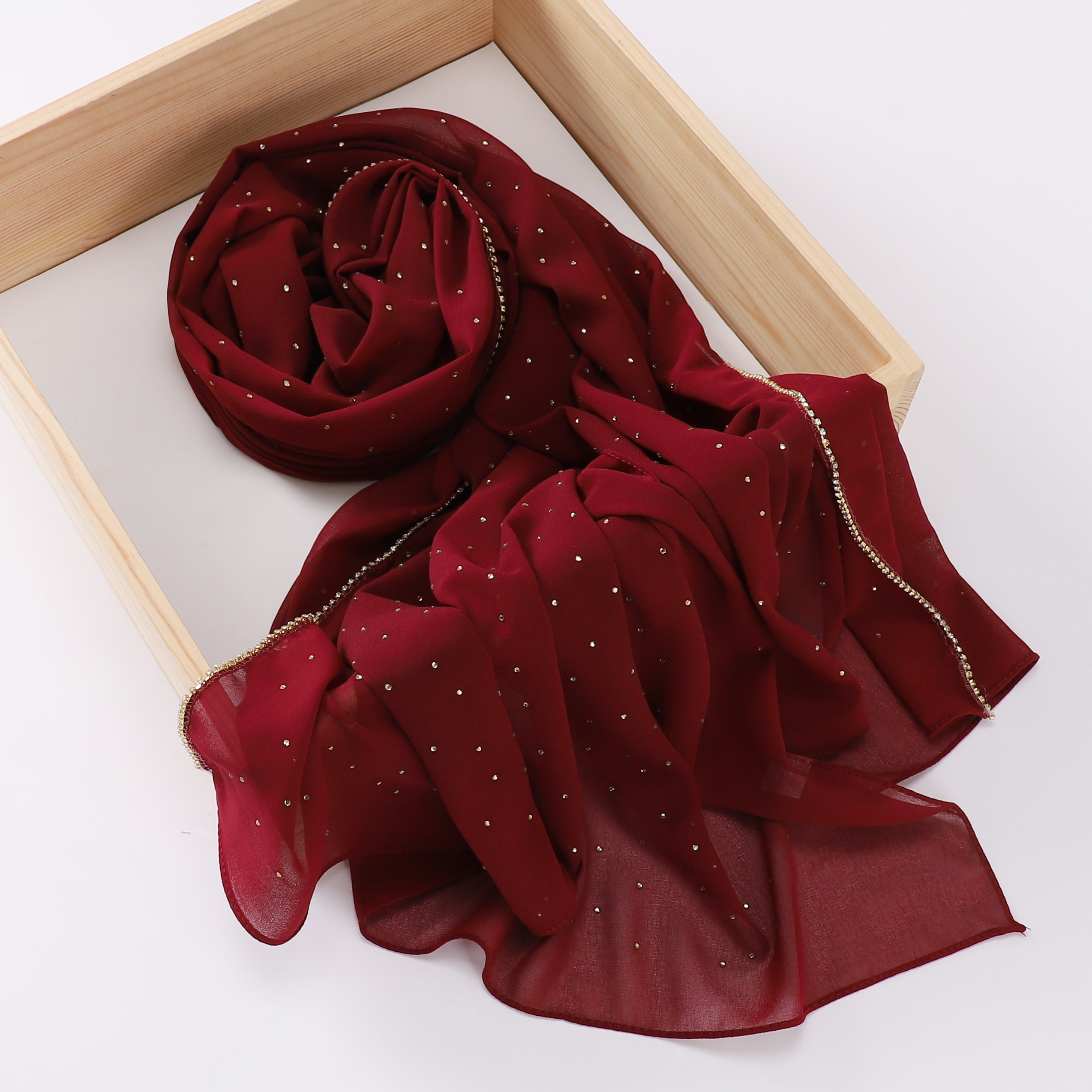 Hijab modeste en mousseline de soie avec strass et fermeture éclair dorée, foulard islamique pour femmes, idéal pour les fêtes, mariages, Ramadan et l'Aïd