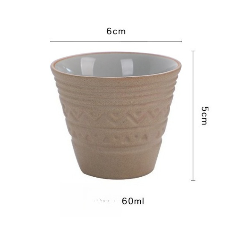 Tasse à café saoudienne, petite tasse à Latte concentrée en céramique grossière Vintage, tasse à thé de l'après-midi créative Antique en céramique