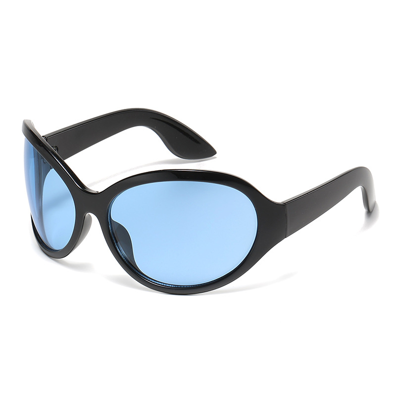 Lunettes de soleil rondes tendance, design haut de gamme, monture large, effet amincissant, unisexe, protection UV, 4012/2319
