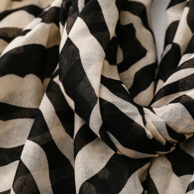 Écharpe de luxe pour femme à rayures zébrées, châle d'été bohème à franges, écharpe en viscose, pashmina, hijab musulman 180*90 cm