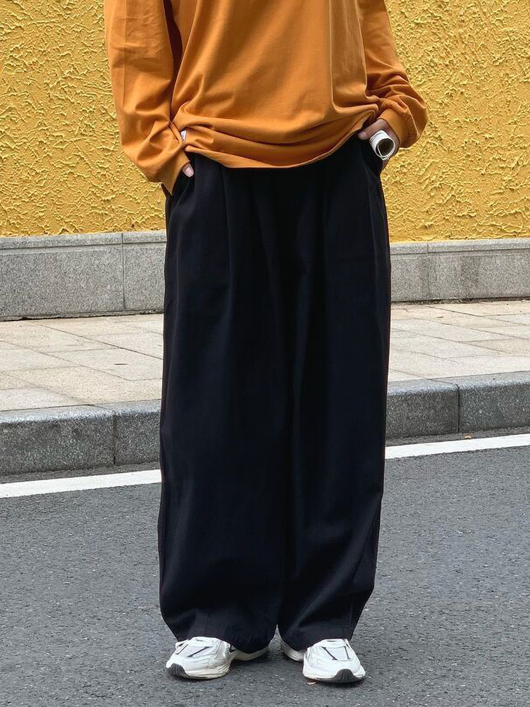 Pantalon décontracté en coton à jambes larges pour hommes, ample, surdimensionné, droit, longueur cheville, Long, coréen, nouvelle collection 2024