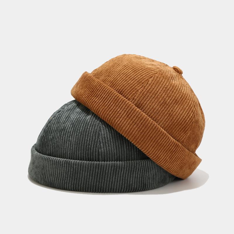 Casquette sans bords en velours côtelé pour hommes et femmes, chapeau de propriétaire réglable, bonnet rétro Docker, unisexe, Hip Hop, Streetwear, dôme, nouvelle collection