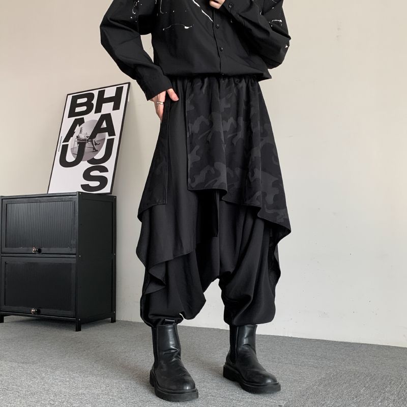 Mode samouraï Hakama pantalon hommes femmes unisexe Y2k noir pantalon à jambes larges Baggy japonais YY Harajuku foncé esthétique Streetwear