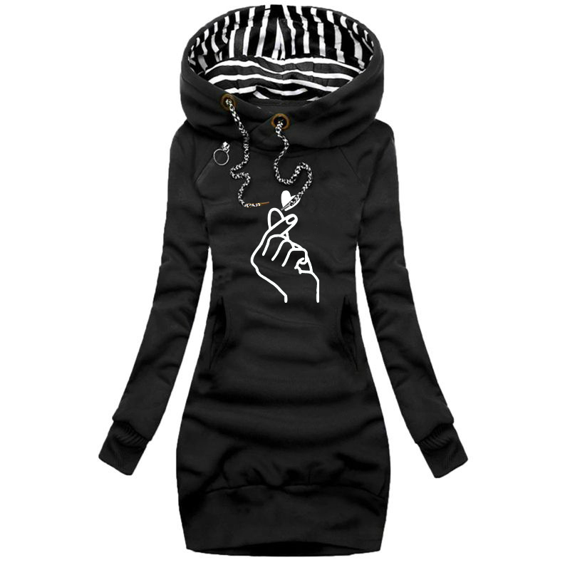 Femmes robe pull à manches longues robe à capuche automne hiver décontracté mince pull à capuche robe