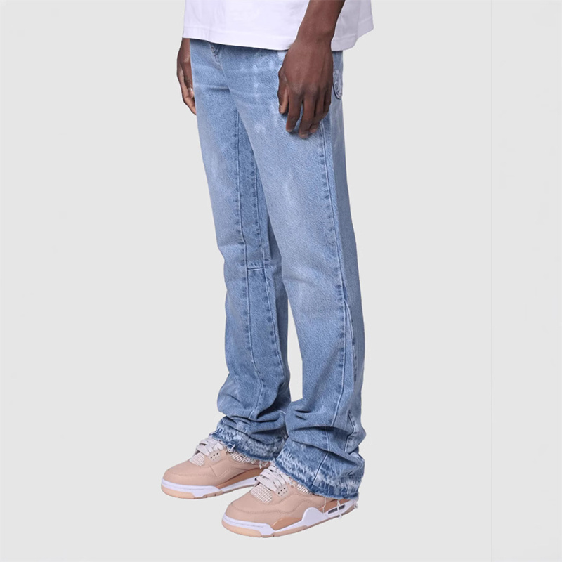 2025 hommes mode rue jean droit pantalon de travail Style Punk vêtements de travail élastique Patchwork quatre saisons décontracté Denim couches pantalon