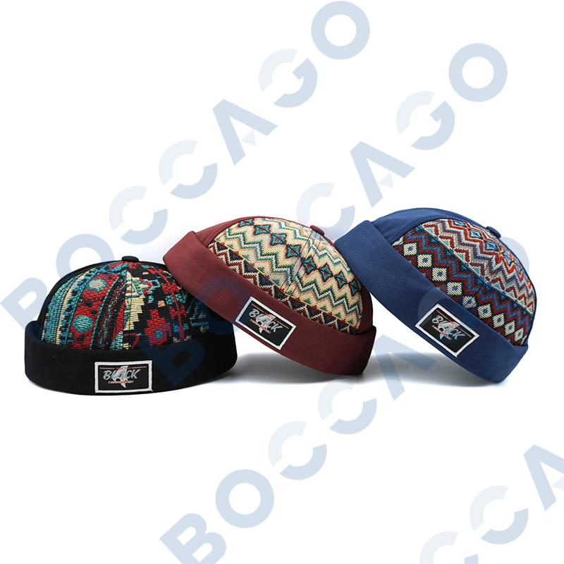 Casquette Docker à motif aztèque, style ethnique, sans visière, style vintage rétro, bonnet, chapeau pour homme et femme, réglable, pour l'extérieur