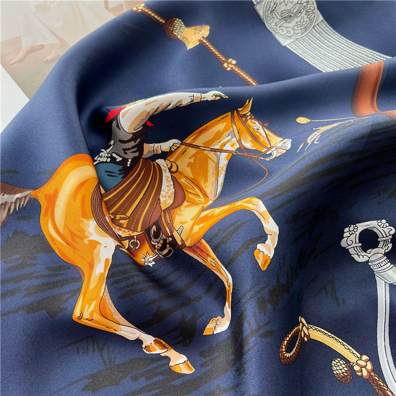Foulard en soie de mûrier pour femmes, châles à bords roulés à la main, grandes écharpes carrées de luxe de styliste, décoration de cou pour vêtements, 135CM