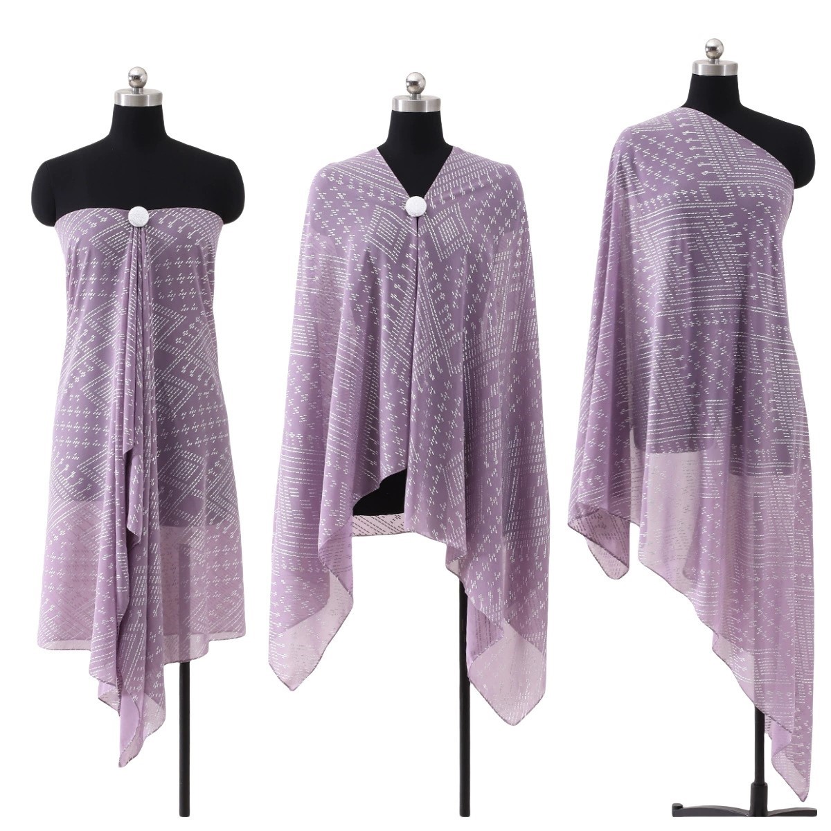 Écharpe Hijab Turban Polyvalente Respirante Tendance pour Femme, Châle Rétro en Mousseline de Soie Dorée et Perles d'Imitation