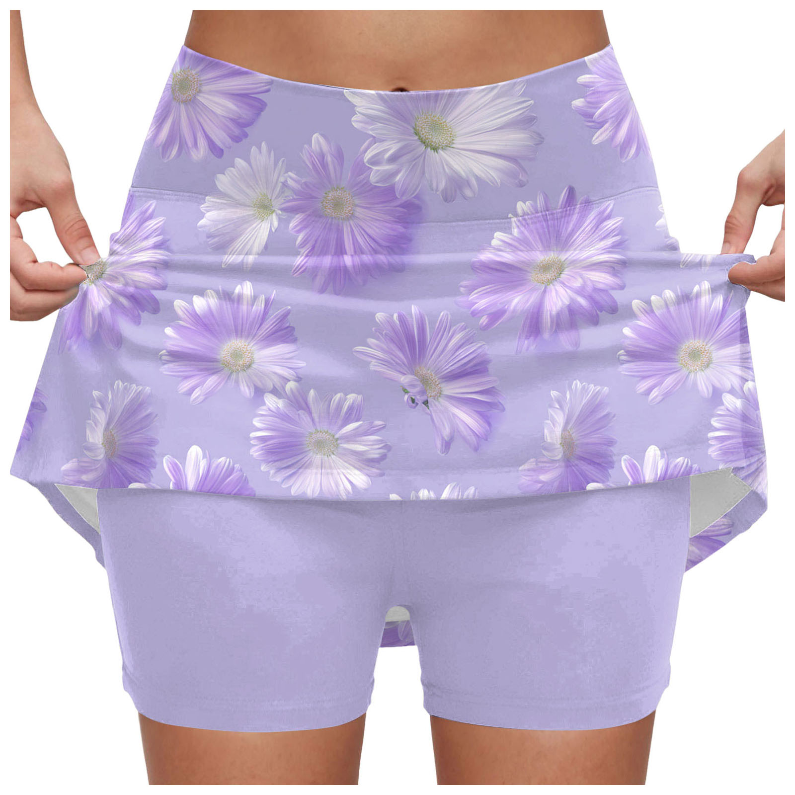 Jupes de sport pour femmes, avec short intégré, imprimé floral, taille haute, jupe-short pour la course, le tennis, le golf, short de yoga 2 en 1