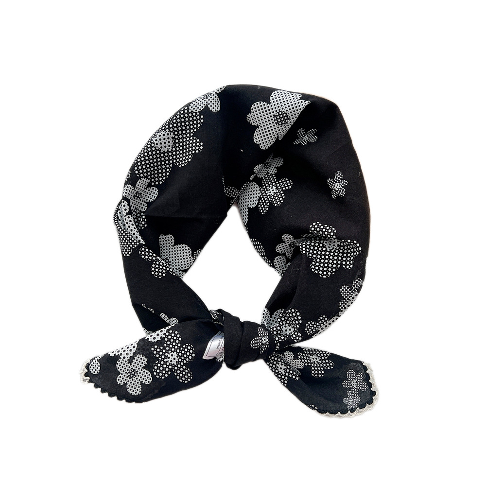 68*68 cm imprimé coton lin fleur carré écharpe femmes printemps été mode Bandanas sac chapeau tête cheveux châle enveloppes accessoires