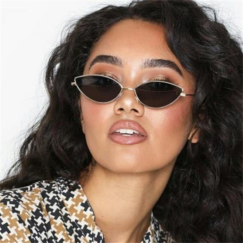 Lunettes de soleil triangulaires en métal argenté effet miroir pour femme, style vintage, petites lunettes œil-de-chat féminines, lunettes hippie