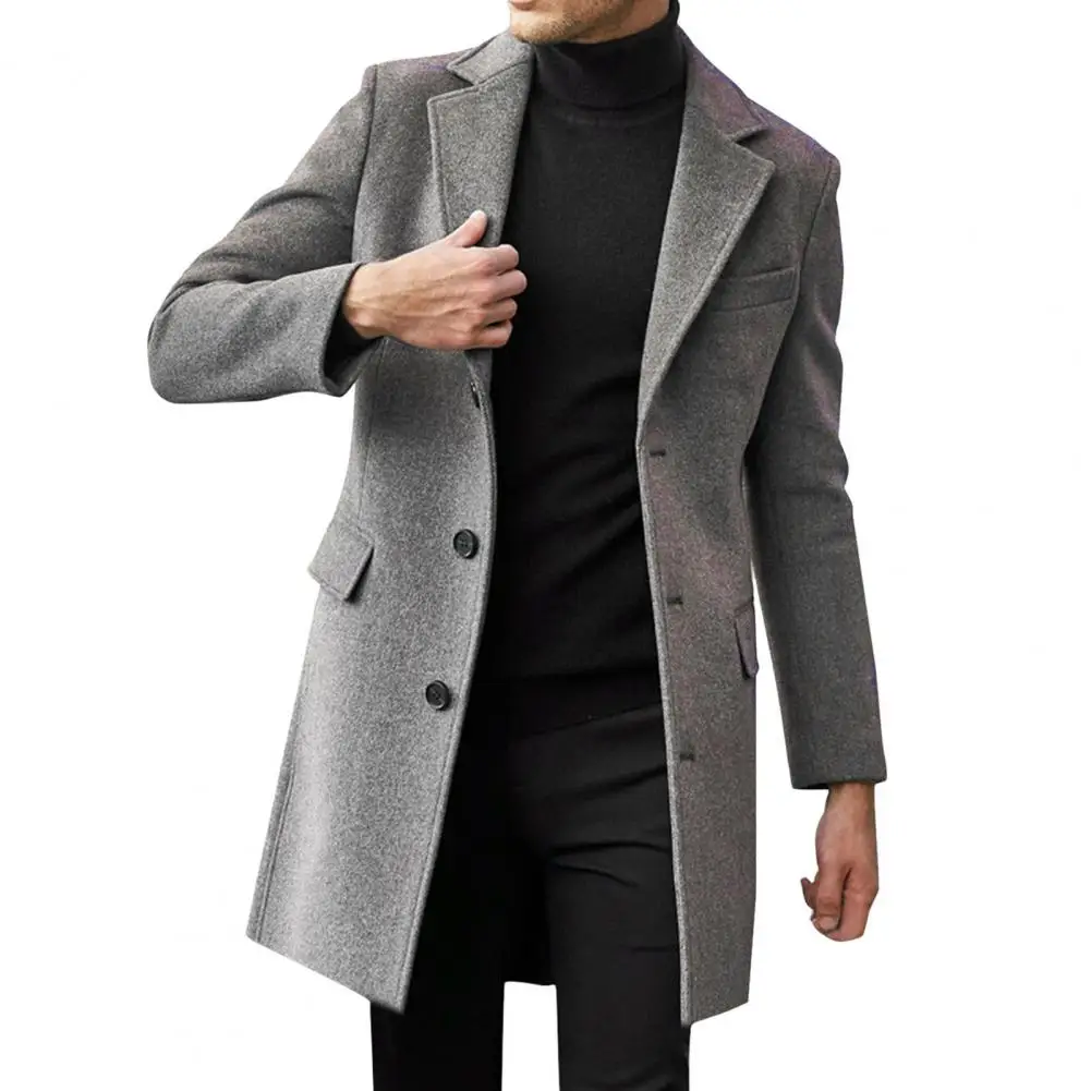 Manteau en laine à manches longues pour hommes, vestes d'affaires décontractées, manteau chaud, style britannique, tendance, automne et hiver