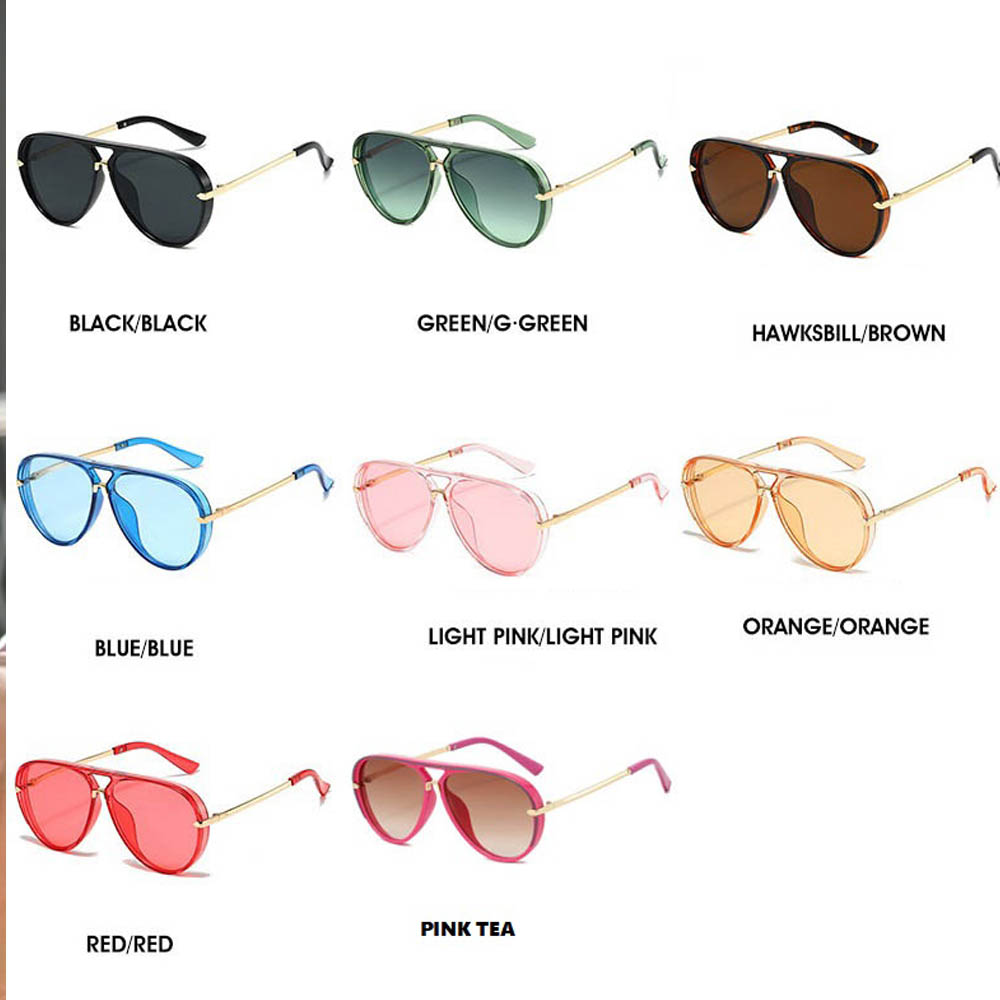 Lunettes de soleil pilote vintage vert et rose pour femmes et hommes, nouvelle mode, monture ovale en alliage dégradé, protection UV400, pour l'extérieur