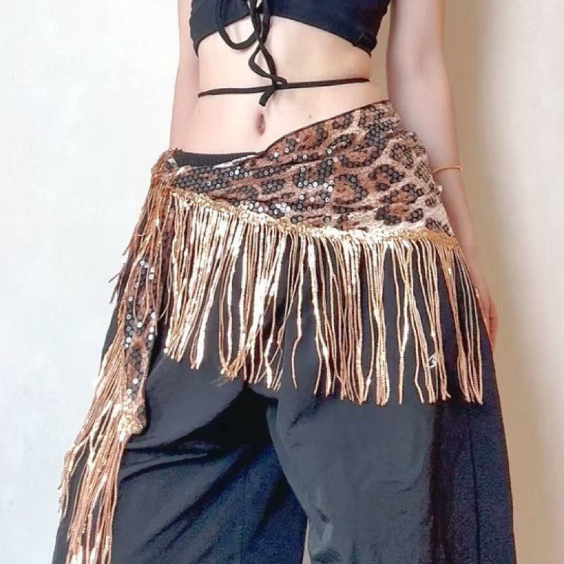 Danse du ventre imprimé léopard, écharpe de hanche, tenue pour femmes, ceinture de danse Jazz, accessoire de Costume, vêtements de danse orientale