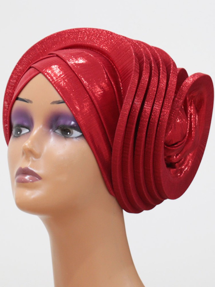 Mode femmes élastique à volants africain Turban casquette dame bandeau Nigeria mariage Auto Gele chapeaux fête couvre-chef chapeau