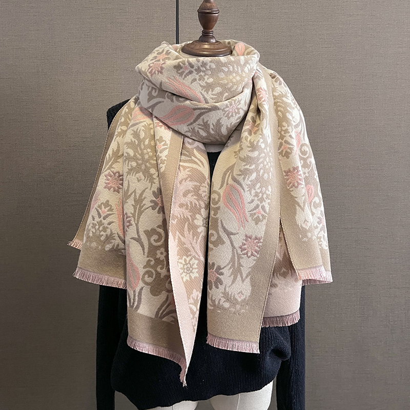 Écharpe chaude en cachemire pour femmes, couverture Pashmina de luxe, châle épais, foulard à la mode, Bufanda, Poncho, hiver 2024