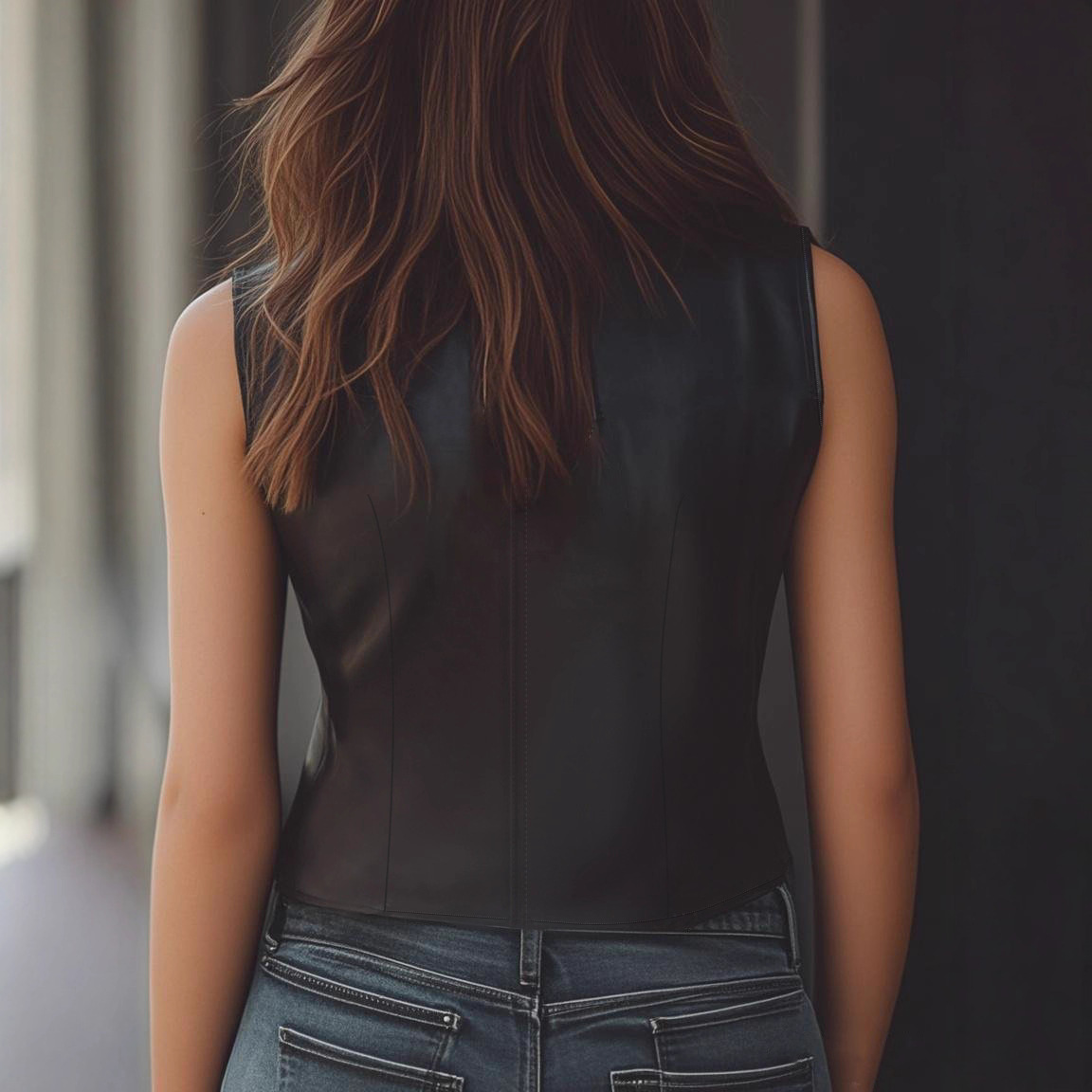Gilet élégant à bouton unique pour femme – Tendance automne, coupe courte, col en V, couleur unie, idéal pour le quotidien