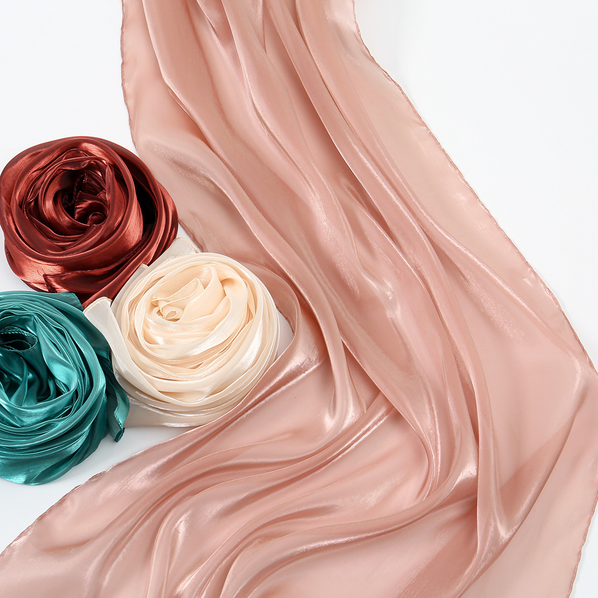 Foulard Hijab musulman brillant pour femmes, basique, solide, semblable à de la soie, élégant, scintillant, doux, châle arabe, Turban, bandeau Bandana