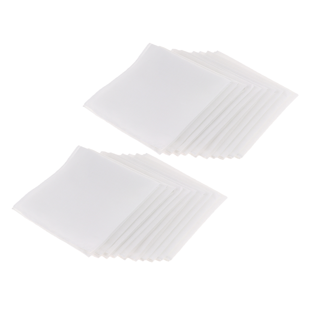 Mouchoirs blancs en pur coton pour femmes et hommes, mouchoirs Hanky, 20 pièces