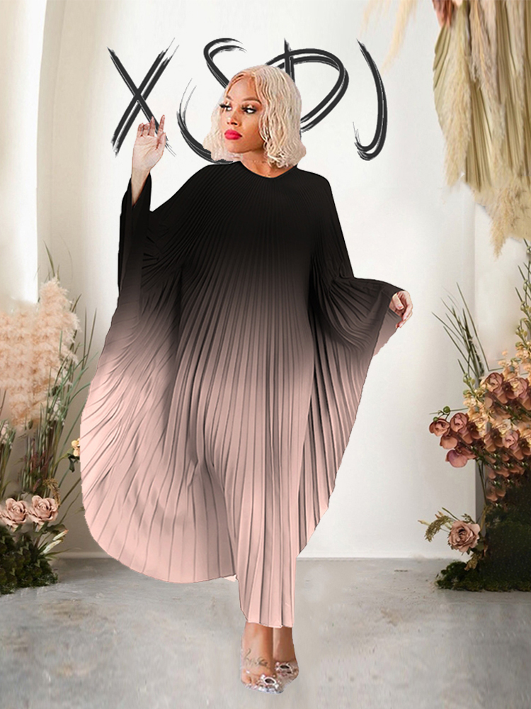 Robe de soirée plissée chauve-souris pour femme, élégante et belle, sexy, grande taille 4XL, vente en gros, livraison directe