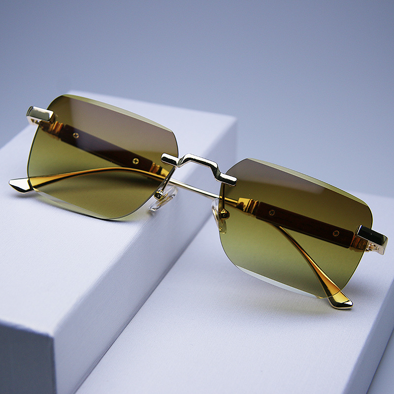 Lunettes de soleil sans monture, rectangulaires, tendance, populaires, pour femmes et hommes, lunettes de soleil carrées pour femmes et hommes, pour les voyages d'été, Oculos