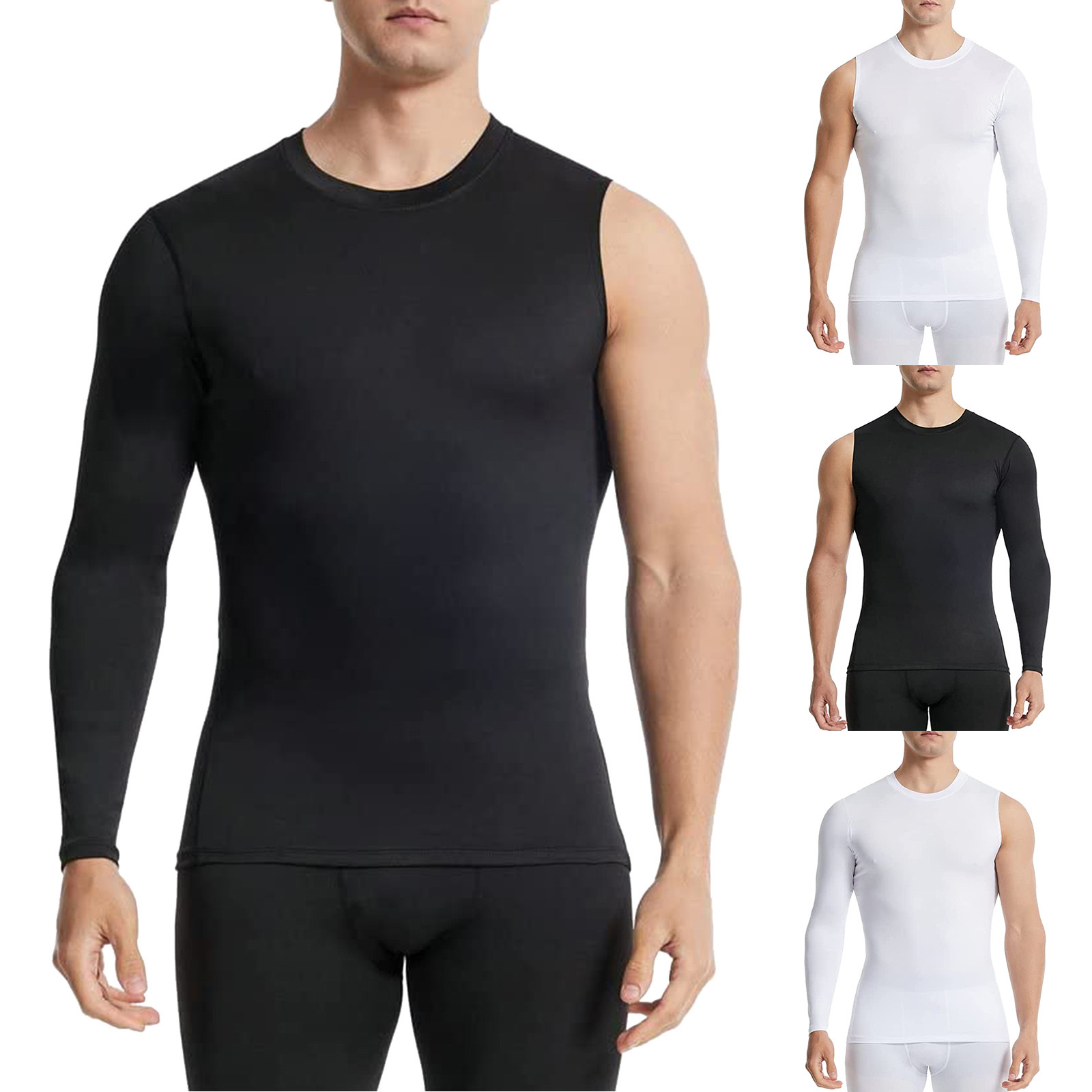 Hommes un bras manches longues T-Shirts Compression basket-ball sport T-Shirts séchage rapide gymnase Fitness survêtement course hauts homme vêtements