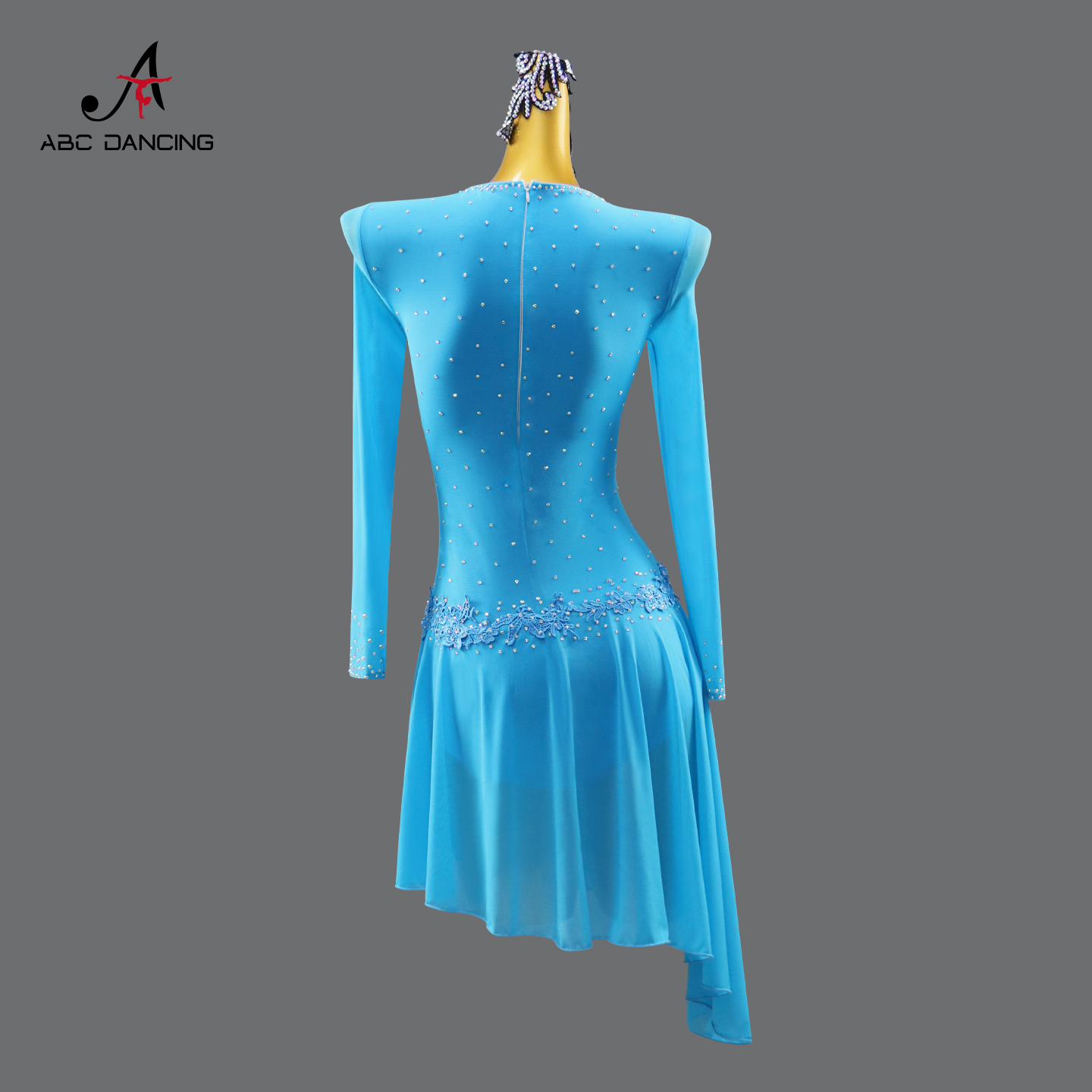 Robe de danse pour femmes, tenue d'entraînement de danse latine, vêtements de compétition de danse de salon, costume de carnaval, tenue de soirée, robe longue à manches longues pour femmes, tenue de fête.