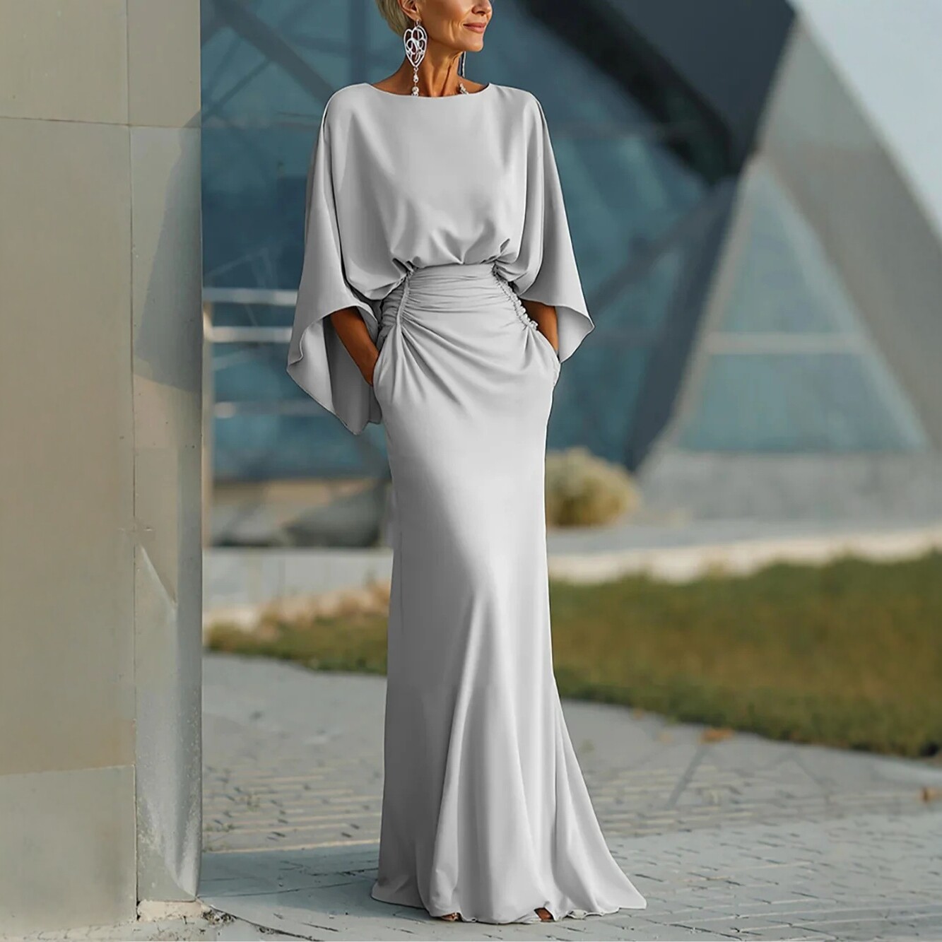 Robes longues élégantes dos nu pour femmes, mode été 2026, robe maxi décontractée à manches longues et volants, coupe ajustée