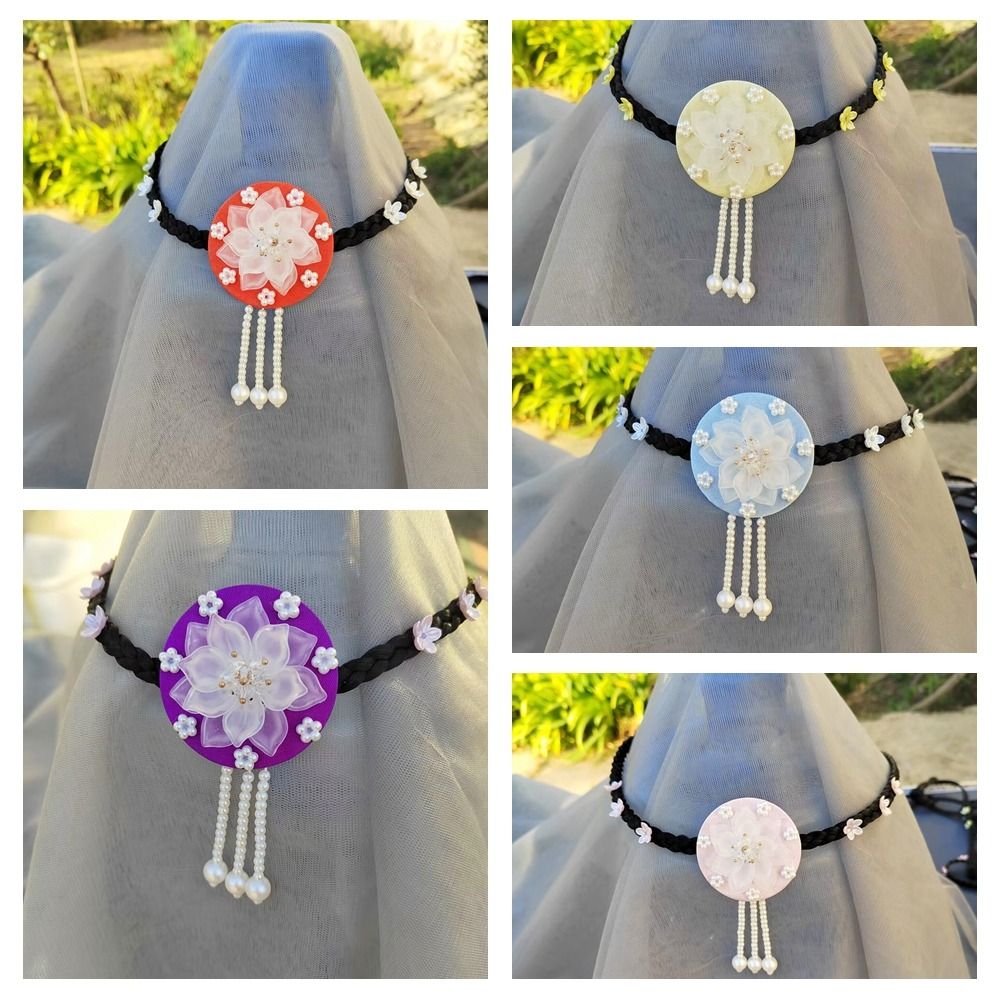 Mode fleur Hanbok perruque coiffure gland traditionnel corée Style ethnique bandeau élégant classique scène danse cheveux cerceau filles