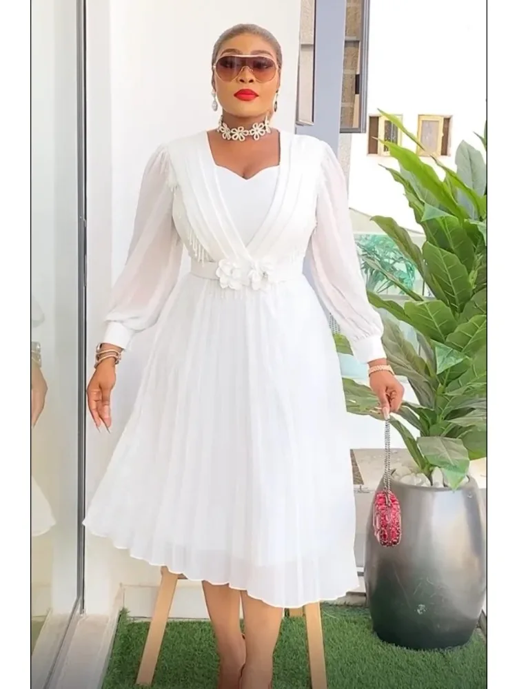 Robe africaine femmes mode vêtements élégants grande taille fête de mariage robe d'été 2025 pour bureau jupe plissée usage quotidien