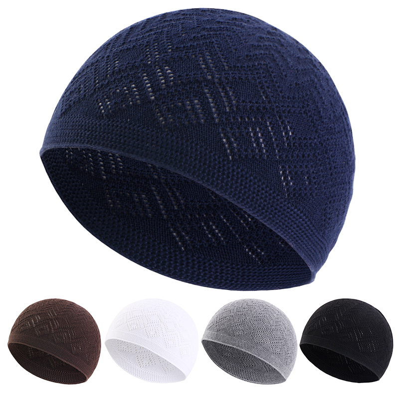 Tricoté hommes musulmans chapeaux de prière unisexe bonnets casquette chaud islamique Ramadan juif arabe Crochet chapeau hommes Wrap tête casquettes