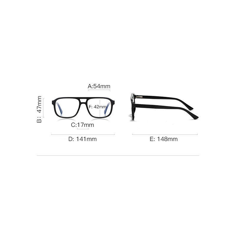 Monture de lunettes carrée classique pour homme en TR90, ultra-légère, avec branches antidérapantes, lunettes fiables pour un confort professionnel et quotidien