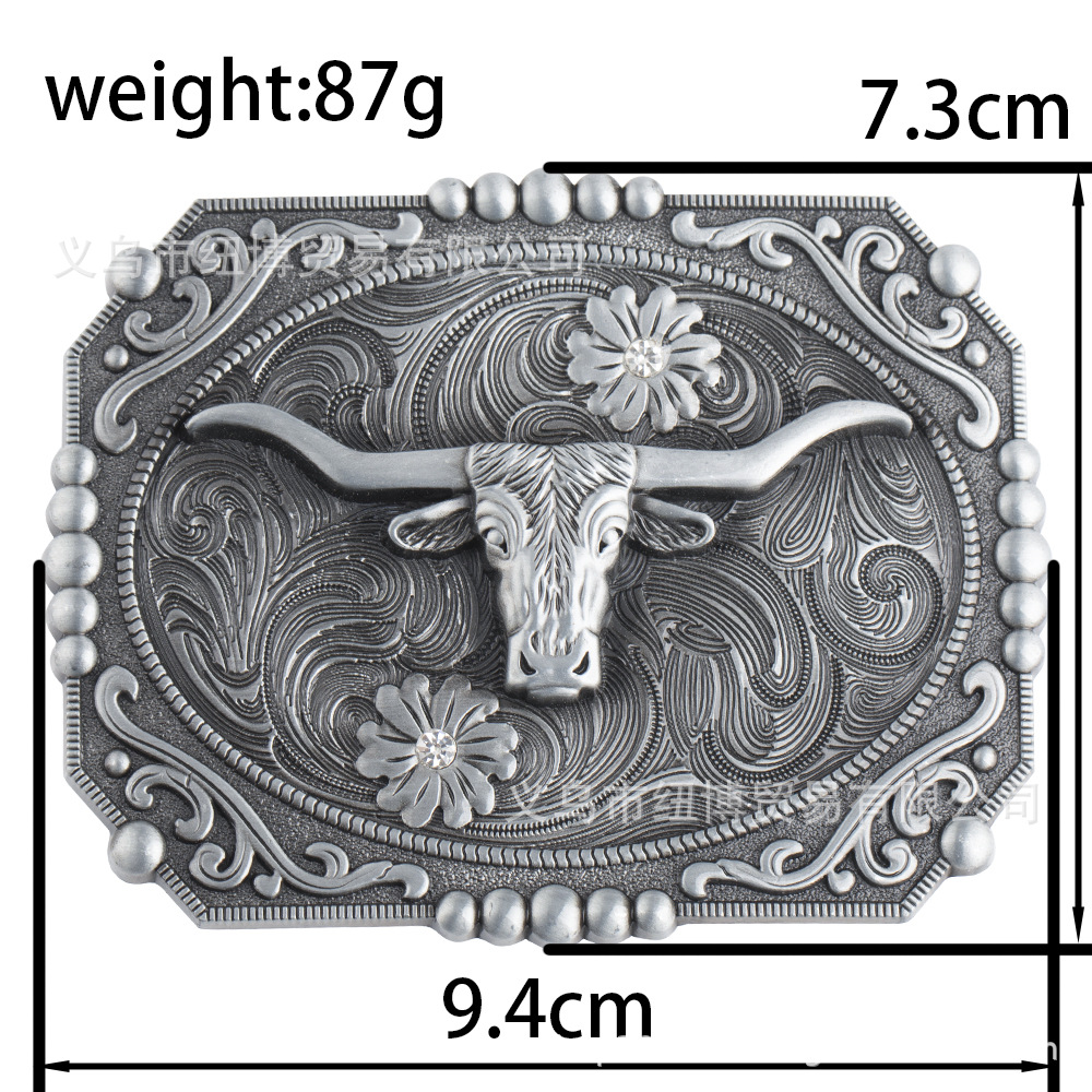 Ceinture à motif de tête de vache occidentale, ceinture de cow-boy, structure