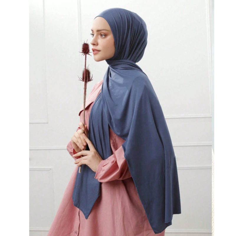 Classique Jersey Hijabs écharpe plaine couleur unie foulards Style tête enveloppement foulard pour les femmes