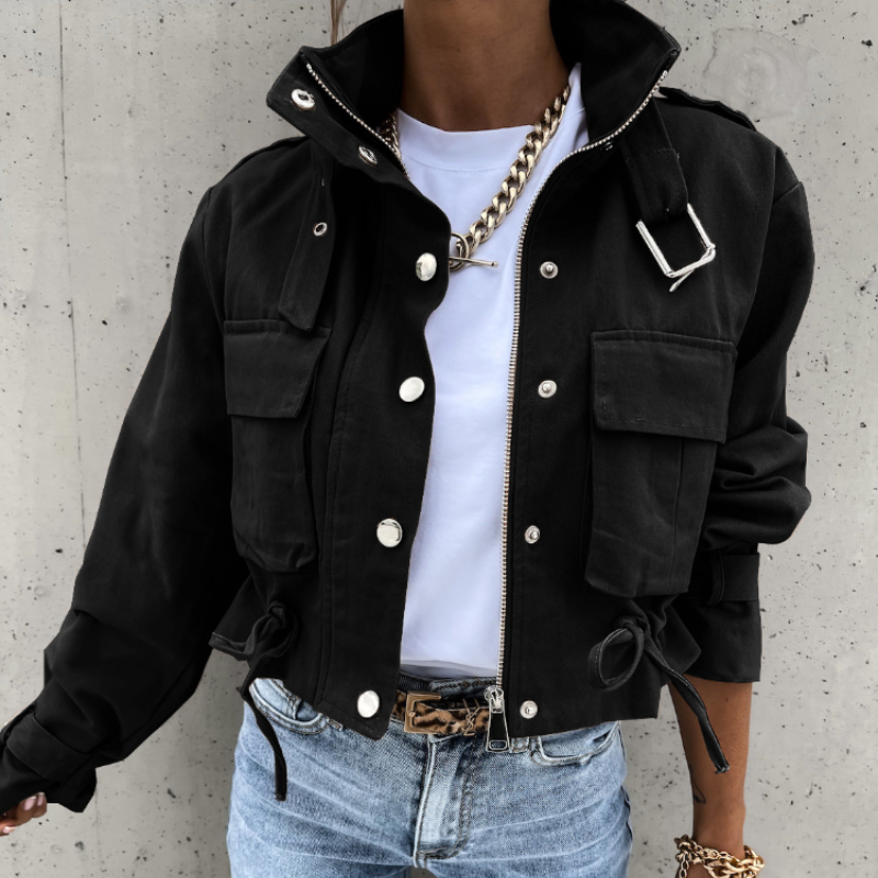 Veste d'hiver pour femme 2026, style streetwear, haut à manches longues, blouson bomber, produits tendance, manteaux, manteau court style utilitaire pour femme
