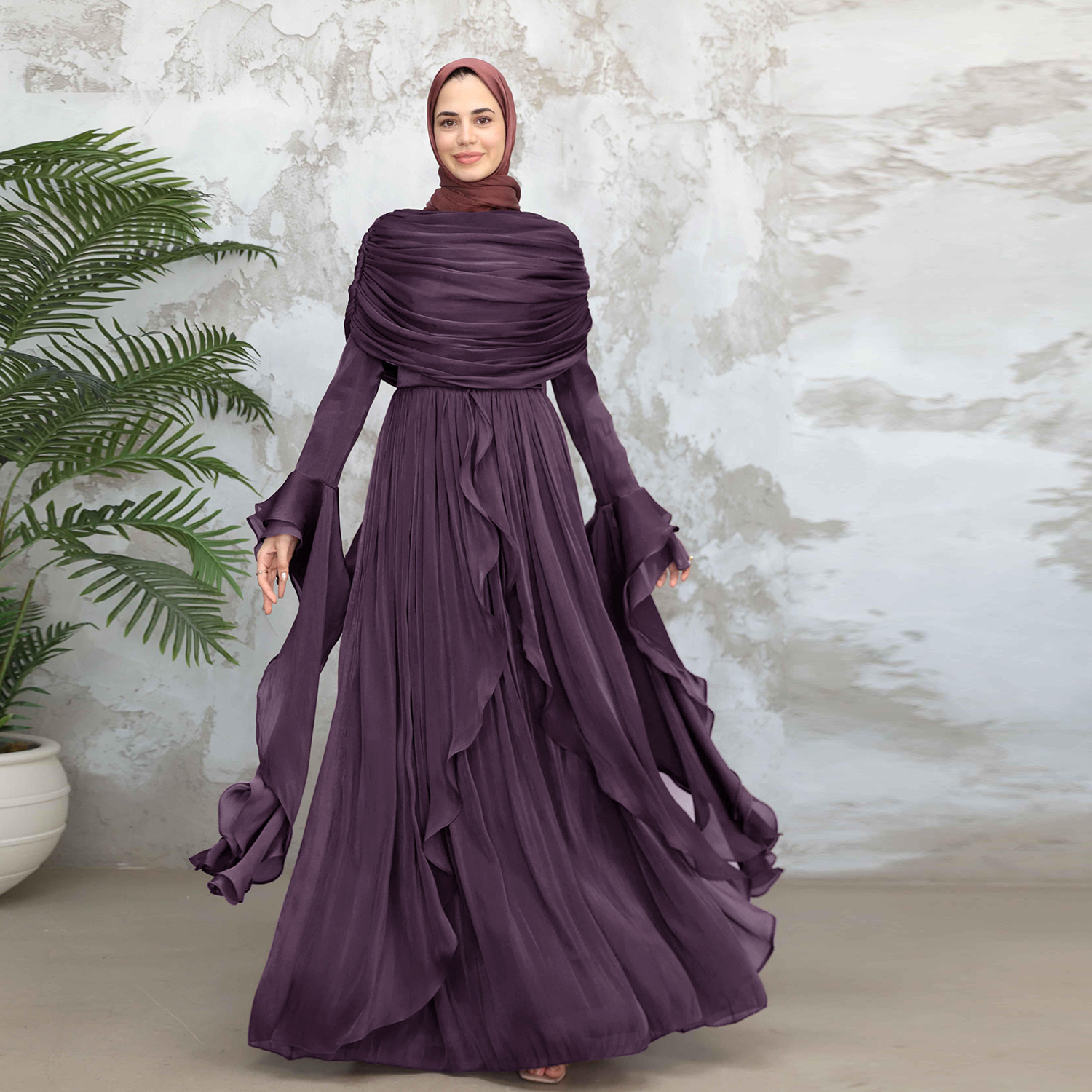 Robe de l'Aïd pour femme, Abaya musulmane unie plissée, Kaftan, Robes de fête du Ramadan, Vestidos, Maroc, Dubaï, Jalabiya, Robe arabe, Printemps 2026