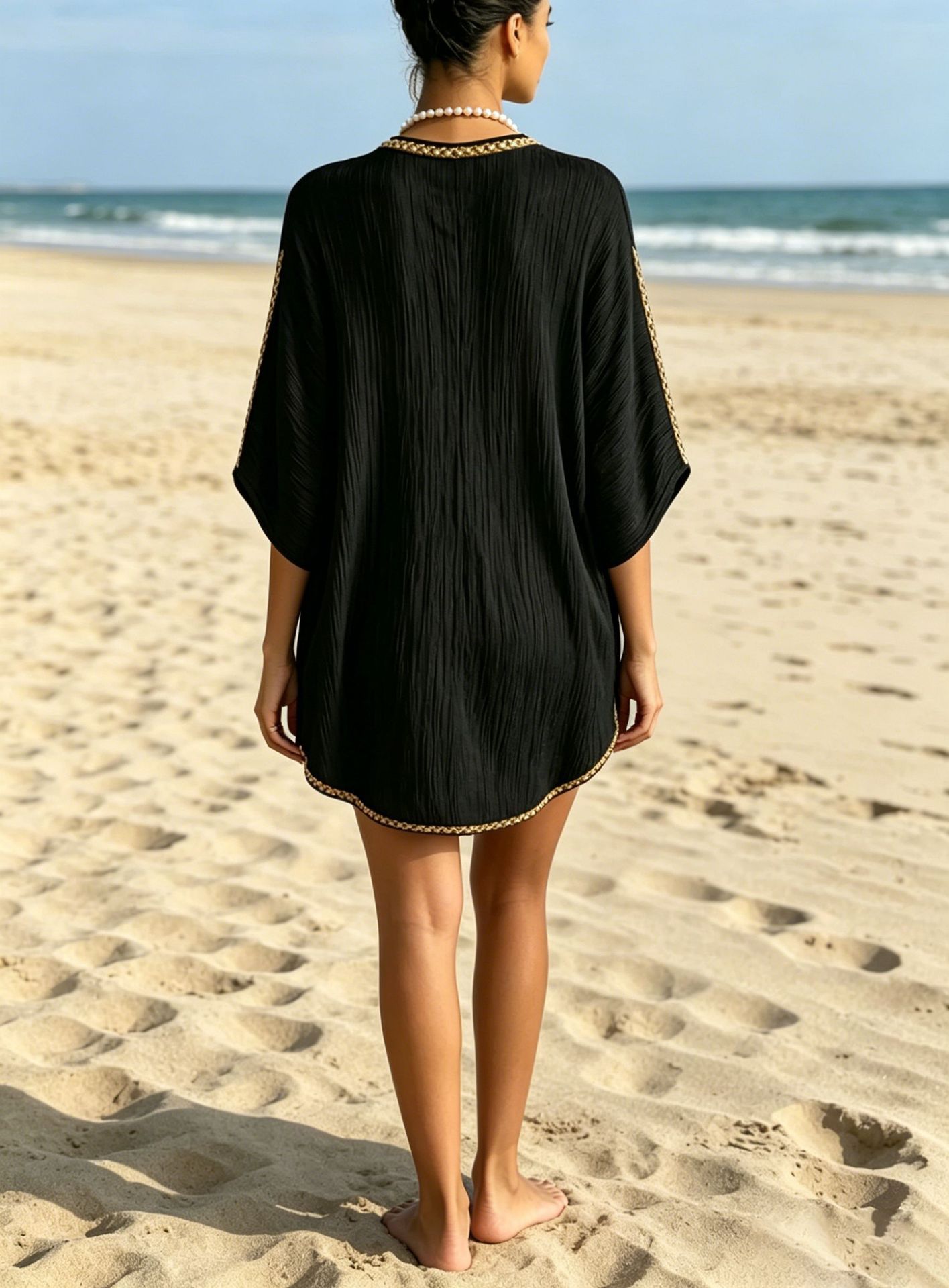 Robes d'été tendance pour femmes, robe courte ample à manches chauve-souris, robe de soirée sexy à col en V profond, robe bohème, Vestidos