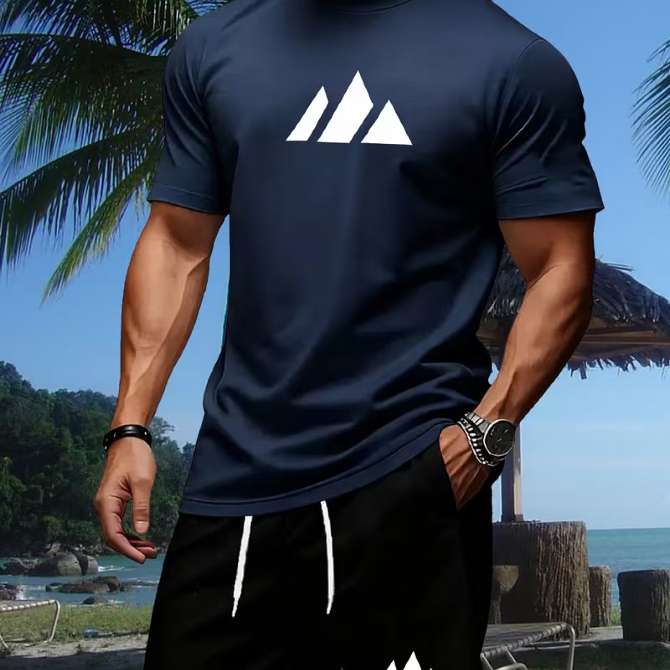 Nouvel ensemble deux pièces d'été pour homme : T-shirt à manches courtes et short, respirant et à séchage rapide, idéal pour le sport et les loisirs.