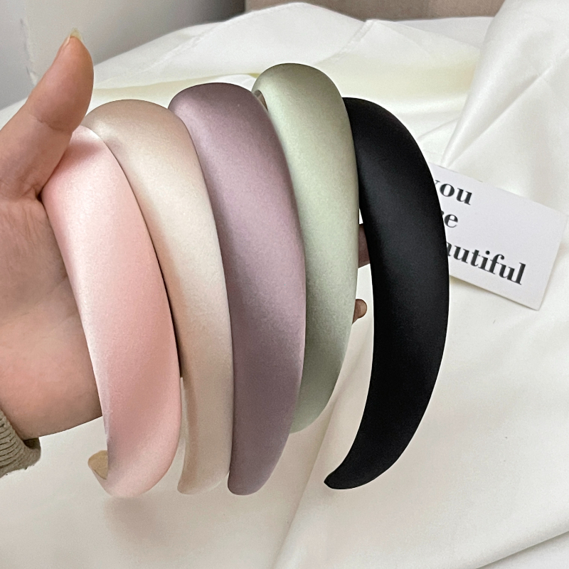 1/2 bandeaux pour filles, bandeaux en satin de soie tendance pour femmes, accessoires pour cheveux, bandeau éponge, accessoires pour cheveux de haute qualité