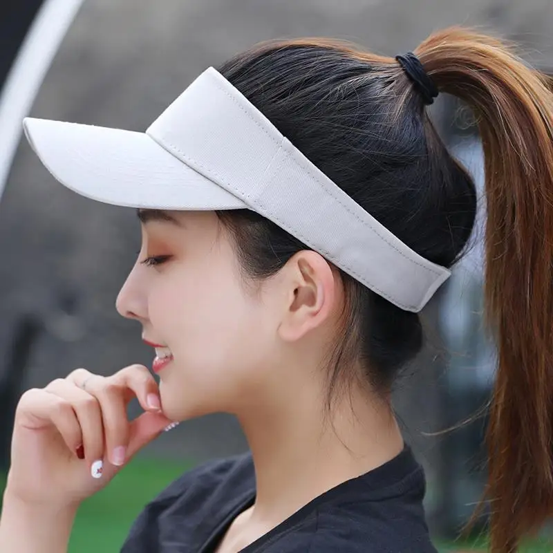 Chapeaux de soleil d'été en coton pour hommes et femmes, visière réglable, protection UV, haut africain solide, sport, tennis, golf, course à pied, crème solaire, casquette de baseball