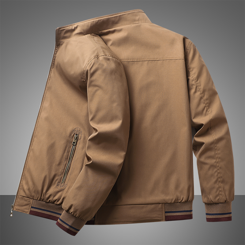 Veste décontractée double face pour homme, coupe slim, coupe-vent, résistante au froid, élégante, col montant, pour automne-hiver, vêtements de ville