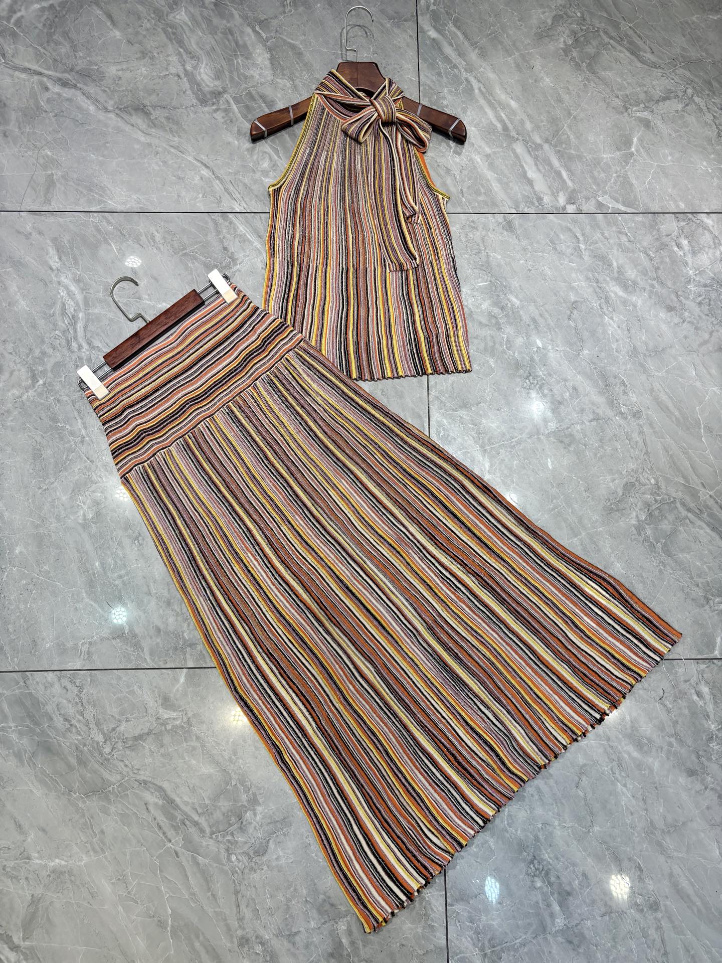 Ensemble haut sans manches à col roulé avec ruban et sequins pour femme + jupe longue à taille élastique