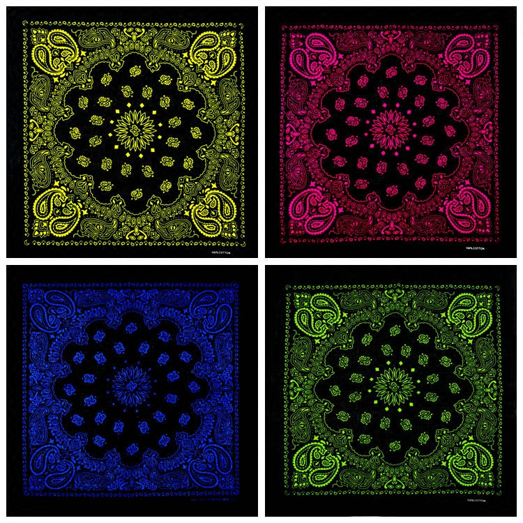 Couvre-chef Paisley en coton noir pour hommes, couvre-chef Punk Hip-hop, bandeau enveloppant pour les cheveux, foulard carré