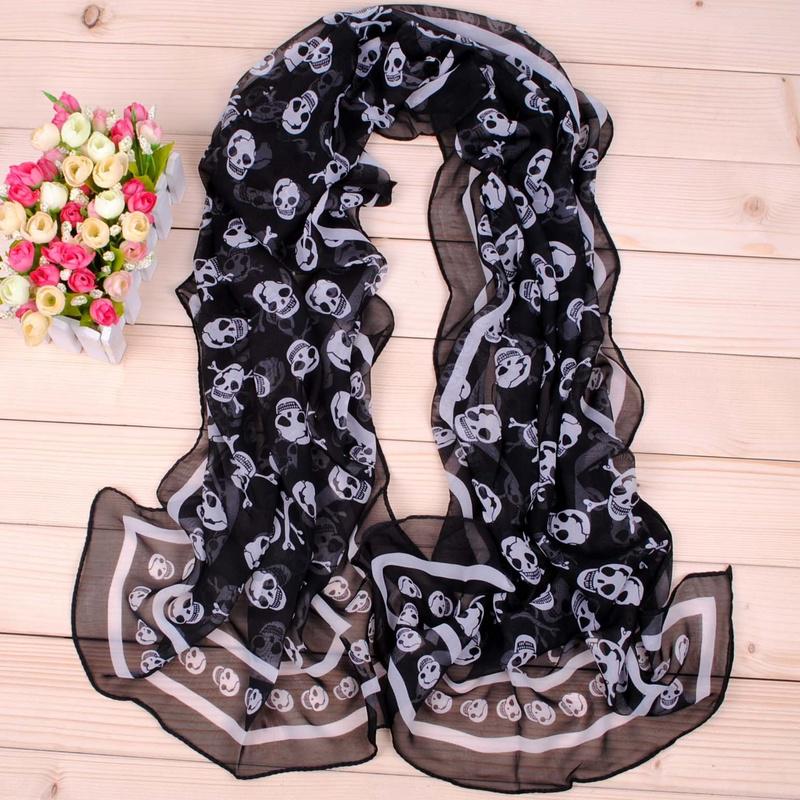 Foulards doux pour femmes, 1 pièce, mode crâne, longs enveloppes, châle, écharpe de plage