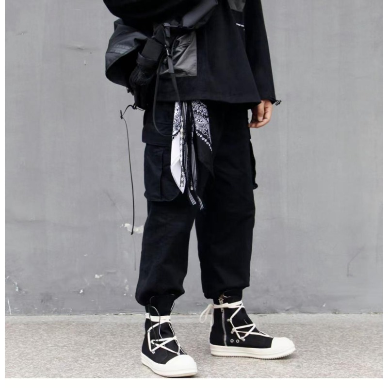 Bandeau Hip-hop avec maillons de chaîne, petit foulard carré, accessoires polyvalents pour la danse urbaine