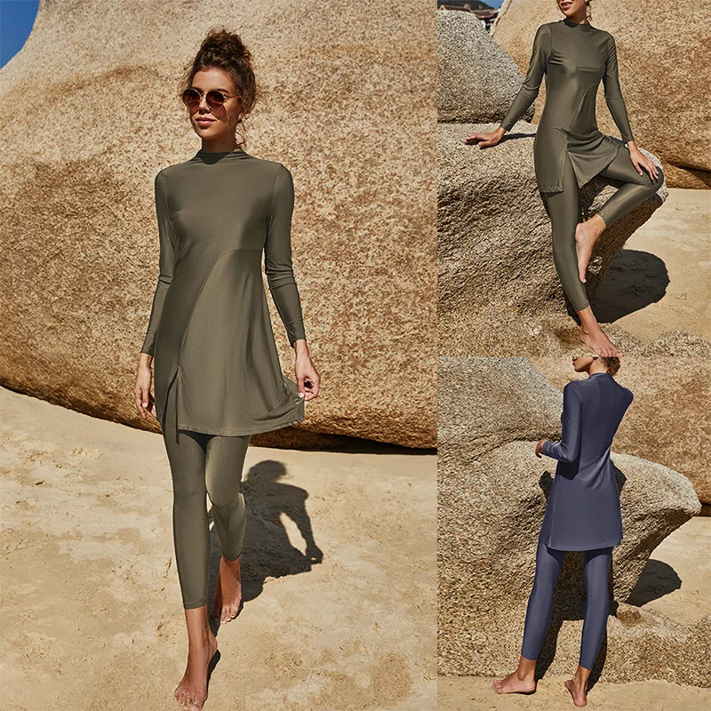 Maillot de bain pour femmes musulmanes, couverture complète islamique, modeste, vêtements de plage d'été, vêtements de plage arabes, sport, Dubaï, 2024