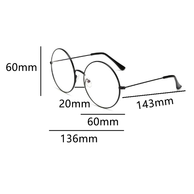 Grandes montures de lunettes rondes transparentes pour femmes, montures optiques en métal avec verres transparents, montures de lunettes de mode pour myopie.